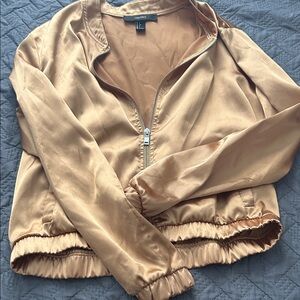 Forever 21 Shiny Gold Bomber Jacket